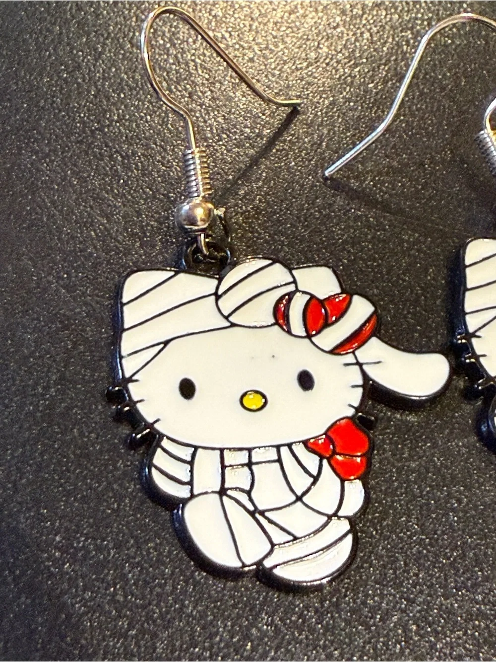 Hello Kitty White & Red Mummy Costume Kids Dangle Earrings